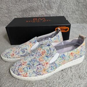 Bernie Mev Soft Suede Leather Floral Memory Foam Loafer Sneakers EU 41 US 10 NEW